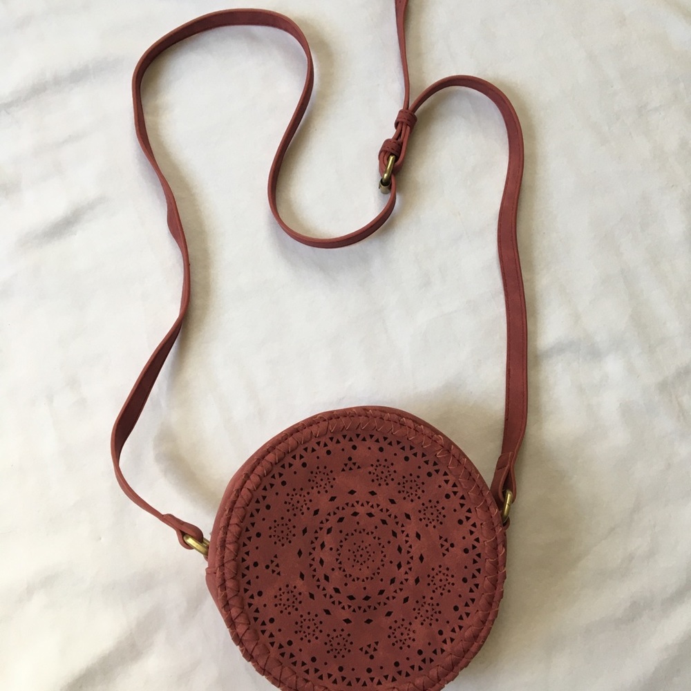 Dusty Rose Faux Leather Over Shoulder Purse